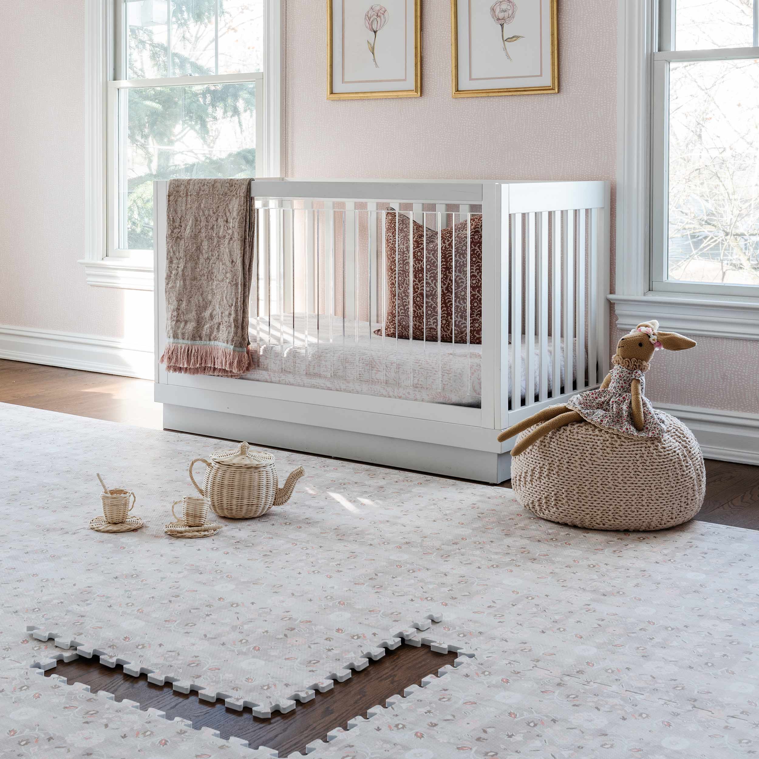 Parenting With Style
Play Mats. Grown Up.
Unlike old-school fabric alternatives, zero laundering is required. They wipe clean with mild soap and dry in a snap. Plus, they connect seamlessly so you can reconfigure and redecorate at your whim. Other mats are just playing around.