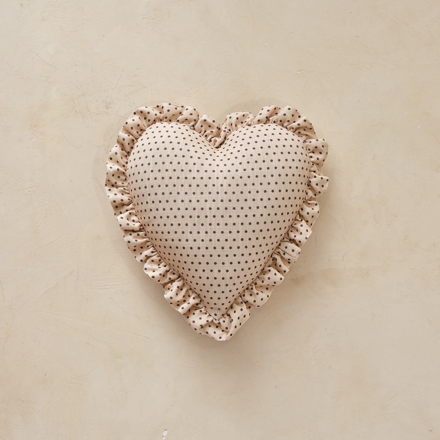 Heart Ruffle Pillow | Swiss Dot