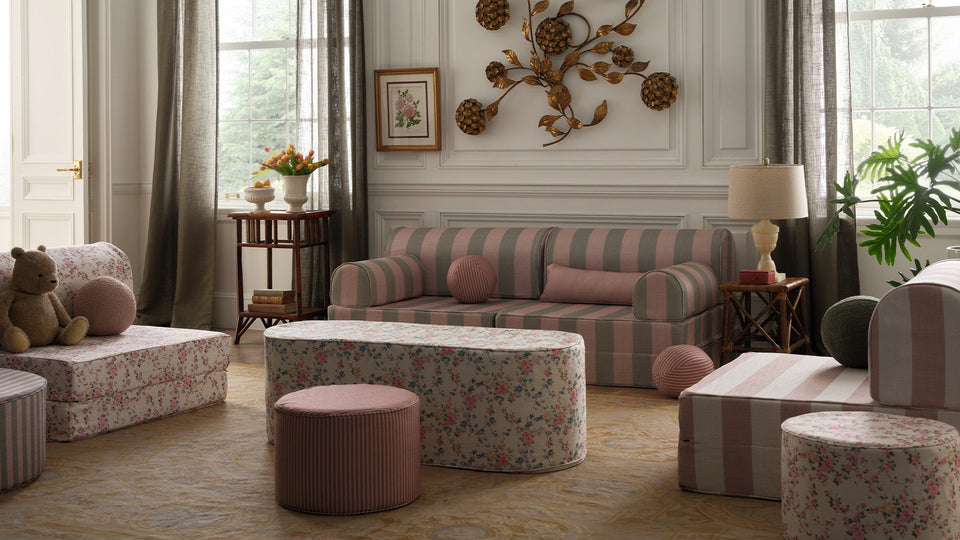 soft furniture collection with couch ottoman and pillows