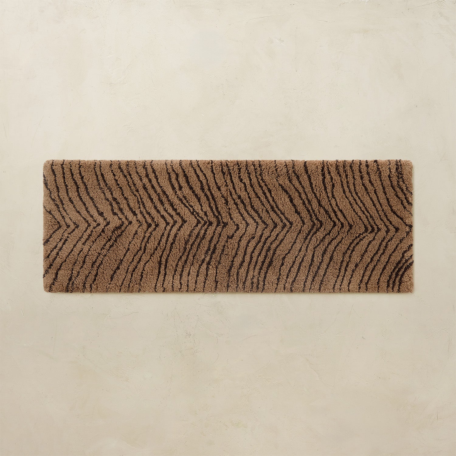 Zelda Bath Mat Zebra Print in Tawny Brown | House of Noa