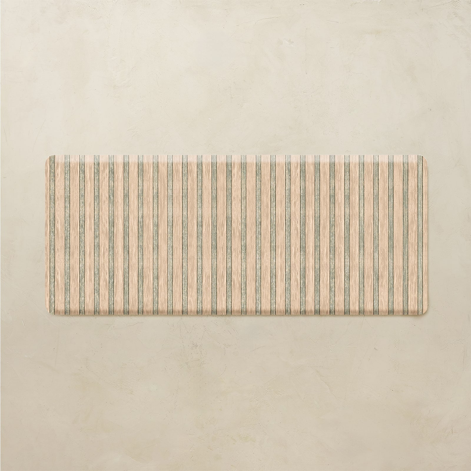 Rectangular mat with striped pattern on a beige background
