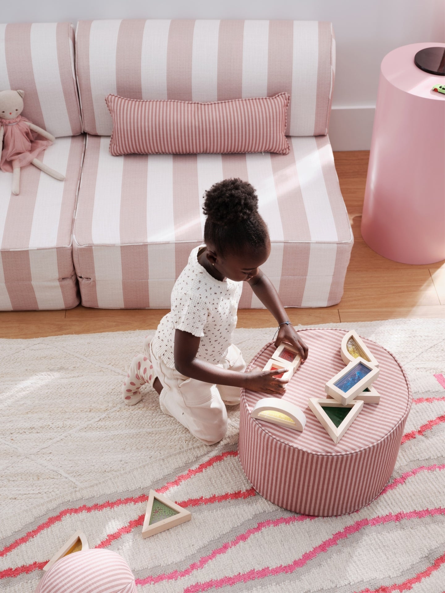 pink Harland Play Couch in action
