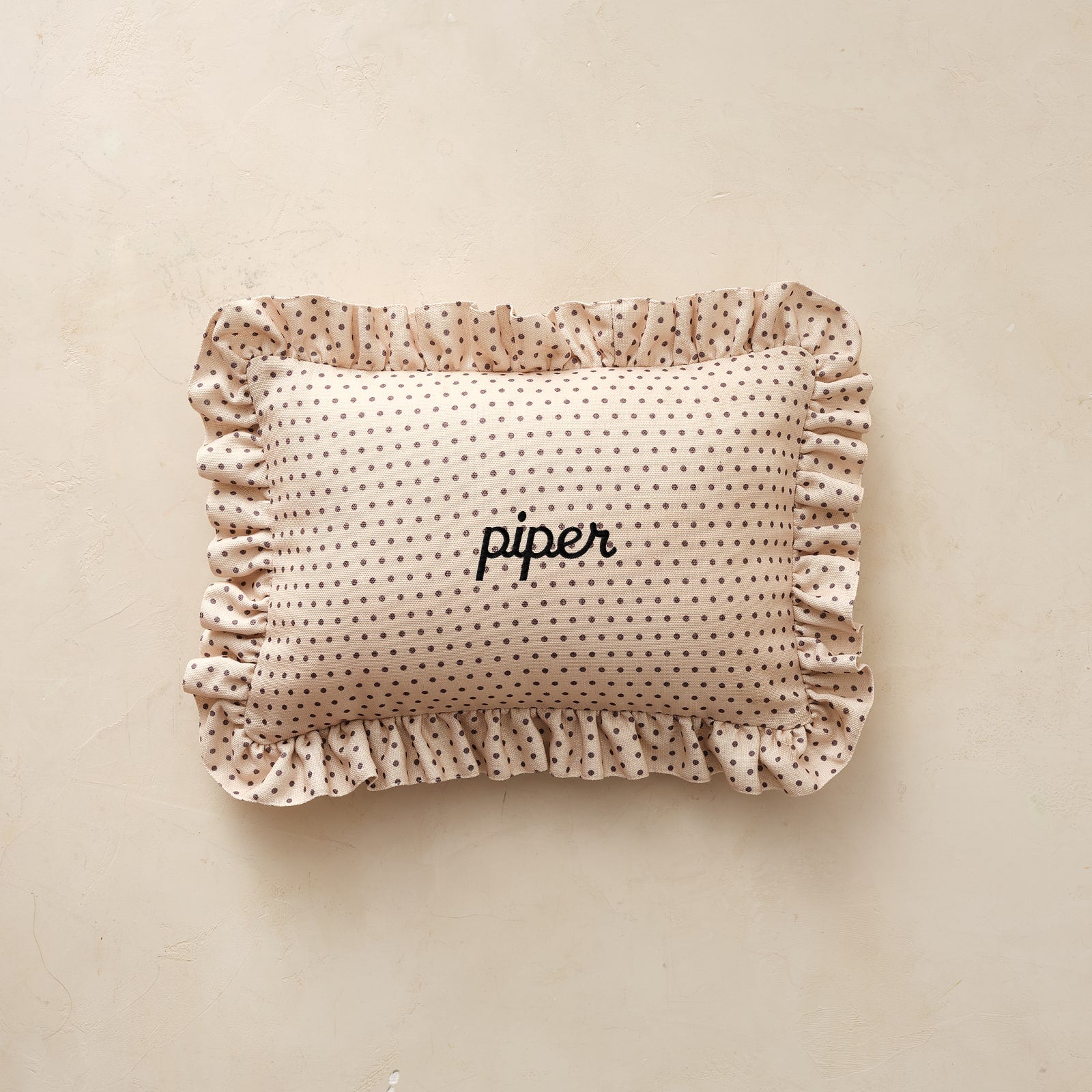 Medium Ruffle Pillow | Swiss Dot
