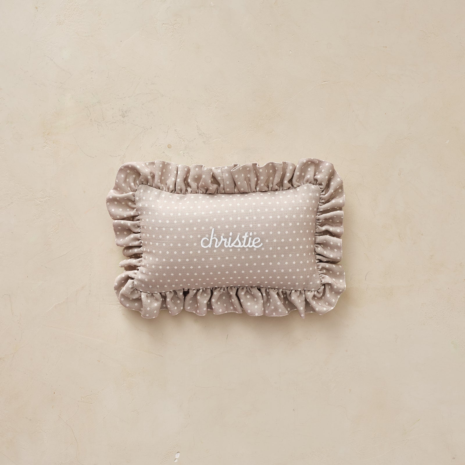 Mini Ruffle Pillow | Swiss Dot