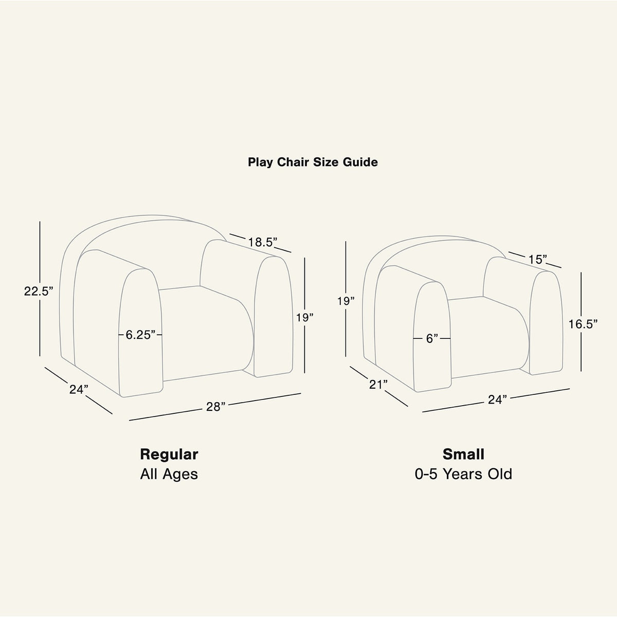 Size Guide - Play Chair | Ellie