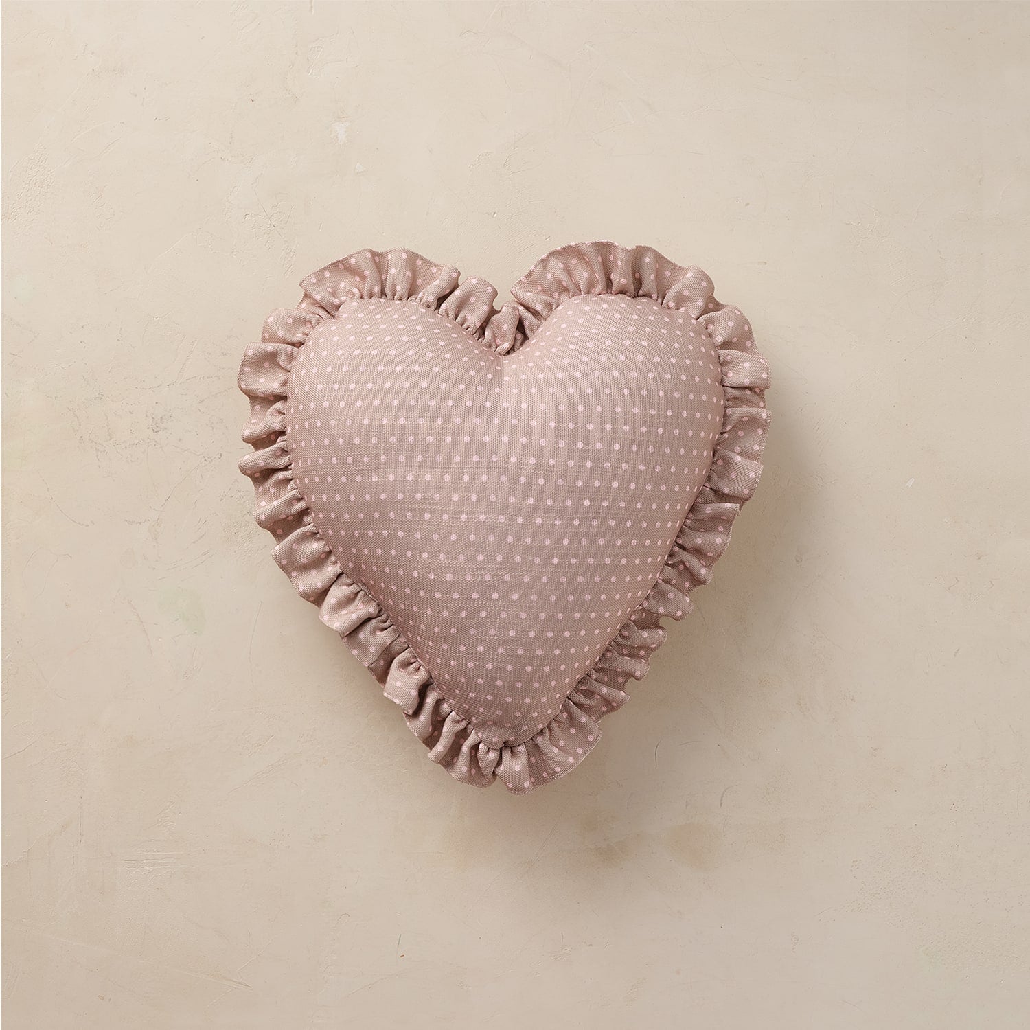 Heart Ruffle Pillow | Swiss Dot