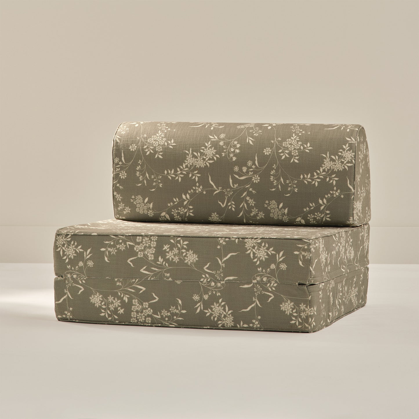 Floral patterned foam couch seat from House of Noa in cream and jade