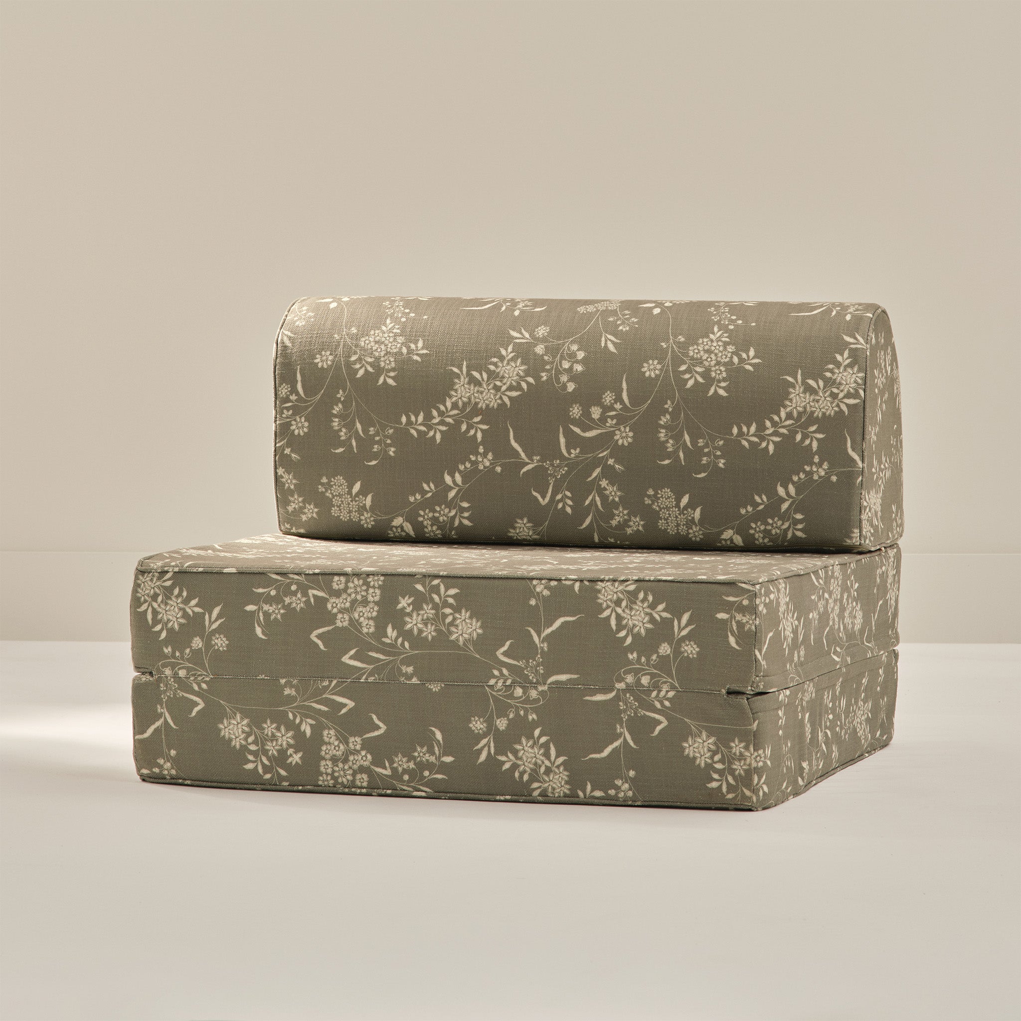 Floral patterned foam couch seat from House of Noa in cream and jade