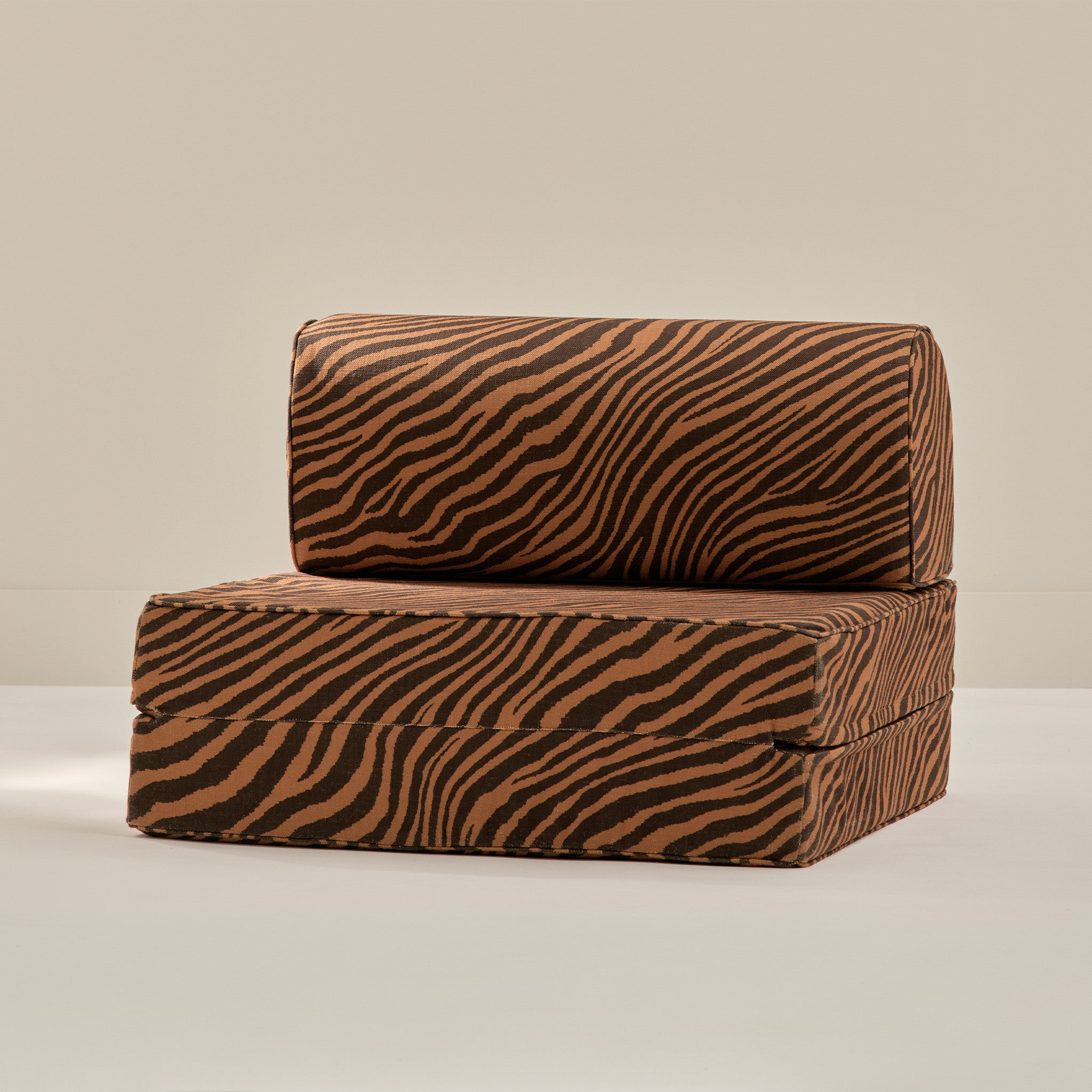 Striped foam couch seat from House of Noa in amber and sable