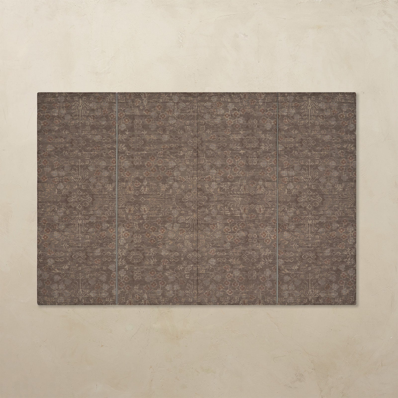 Rectangular brown tumbling on a beige background