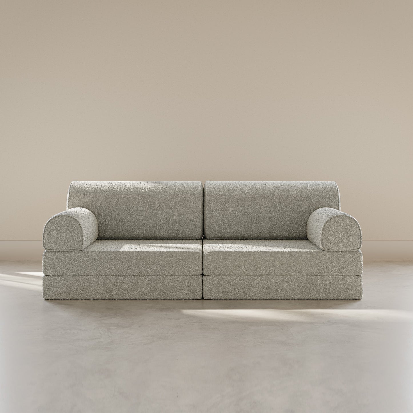 blue sofa on a plain background