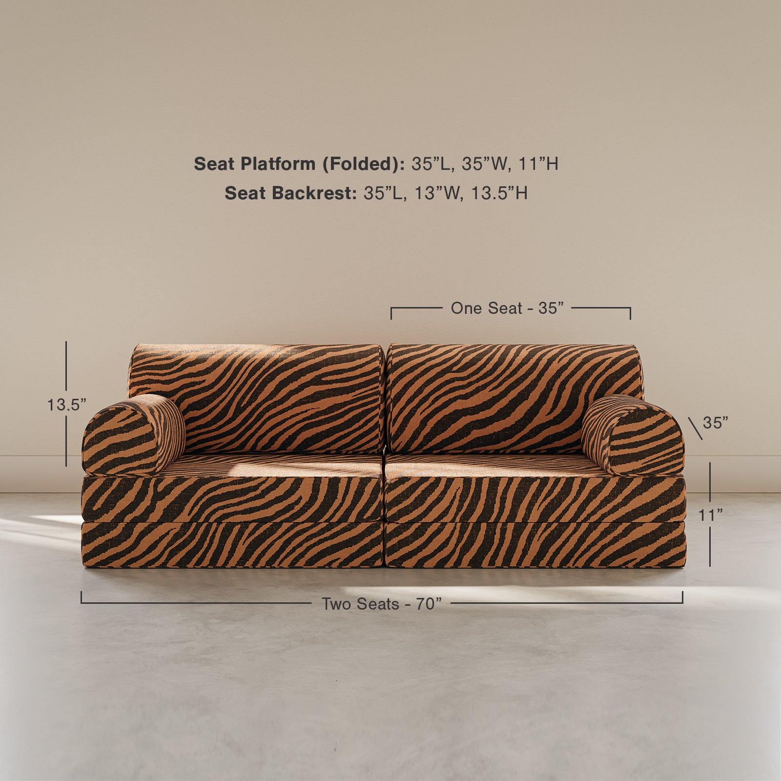 Seat | Blue Floral Modular Play Couch | Zoe | House of Noa