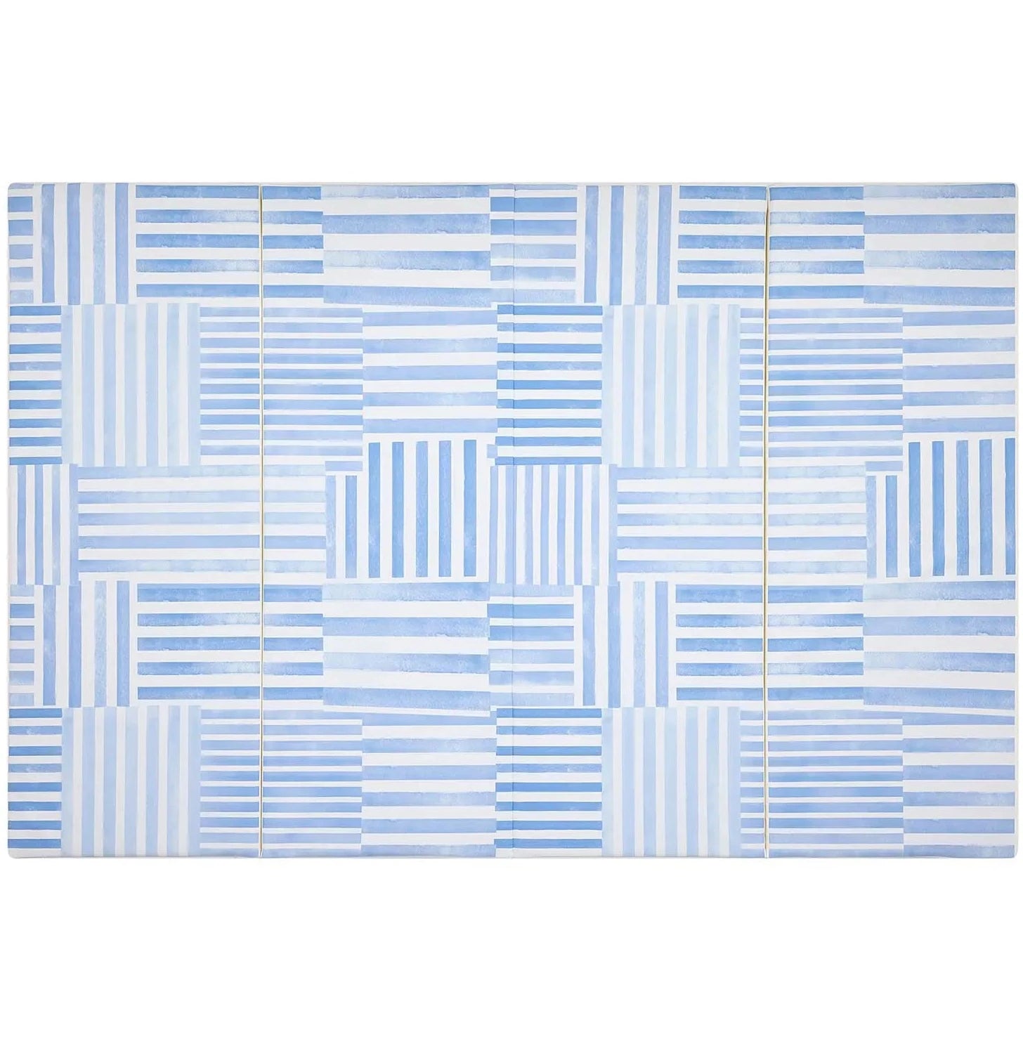 French blue and white inverted stripe print tumbling mat