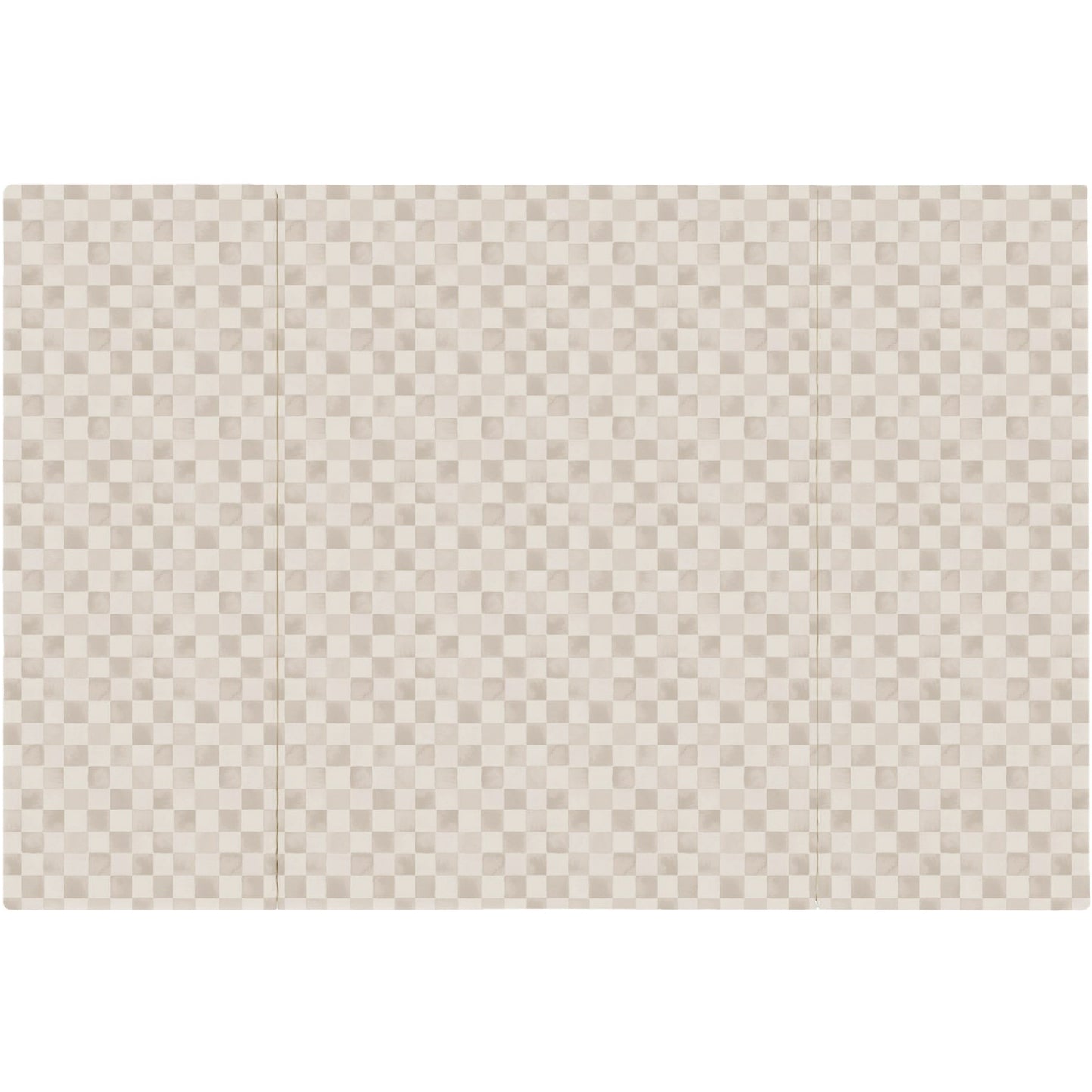 Overhead shot of the Checker Almond cream and brown geometric print tumbling mat in size 4x6
