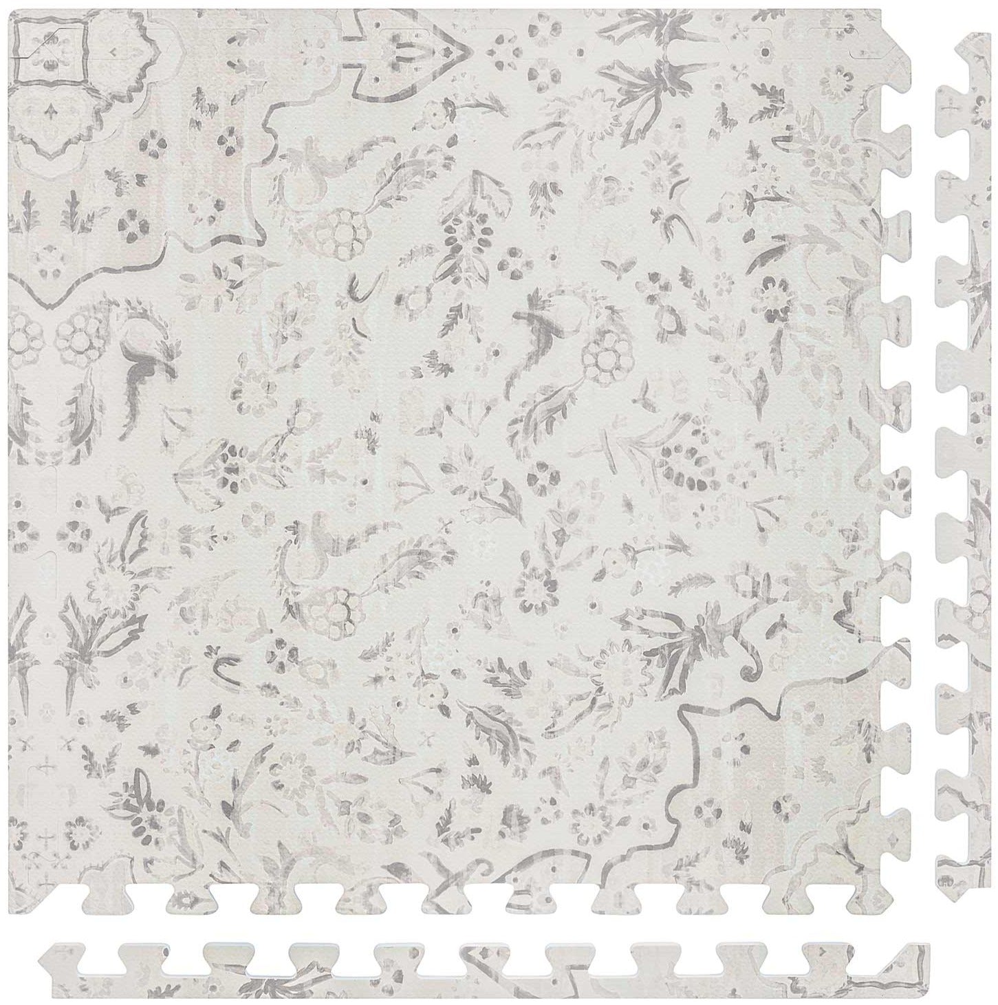 Emile Latte neutral floral plat mat tile