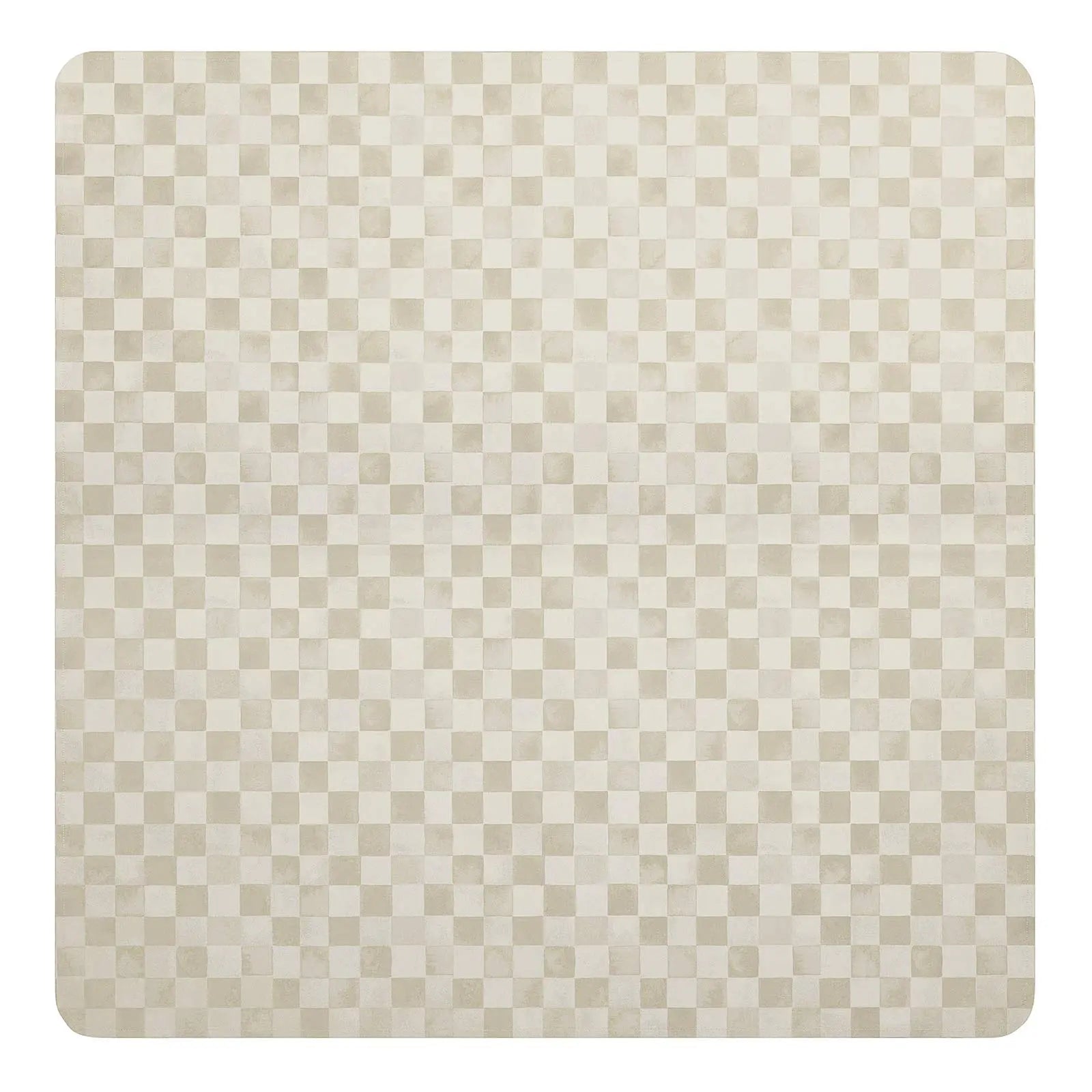 Checker almond tonal beige geometric print high chair mat