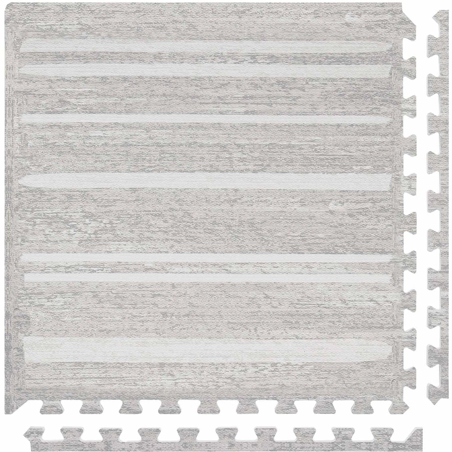 Rowan neutral and white stripe play mat tile