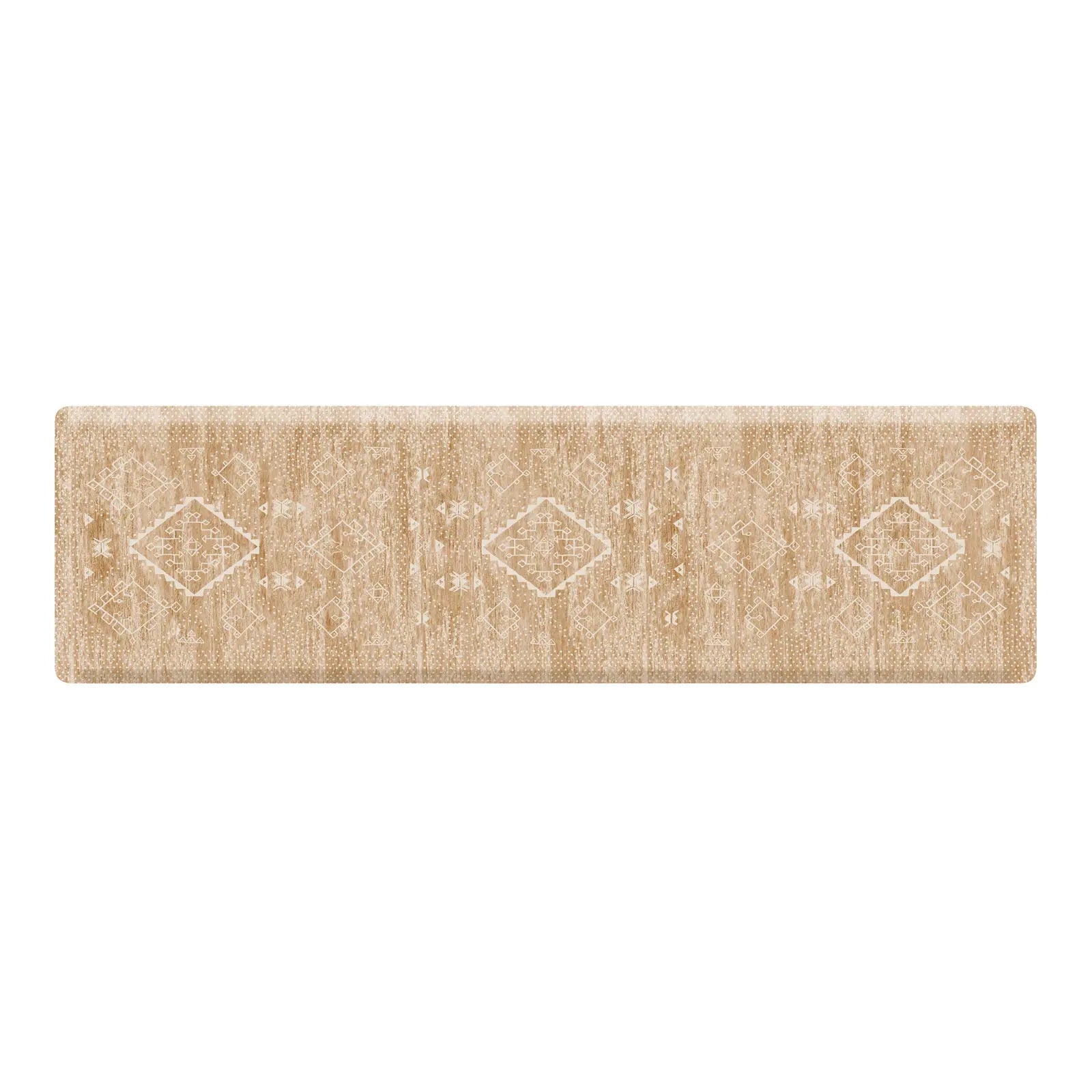 Ula Amber brown minimal boho pattern kitchen mat in size 30x108