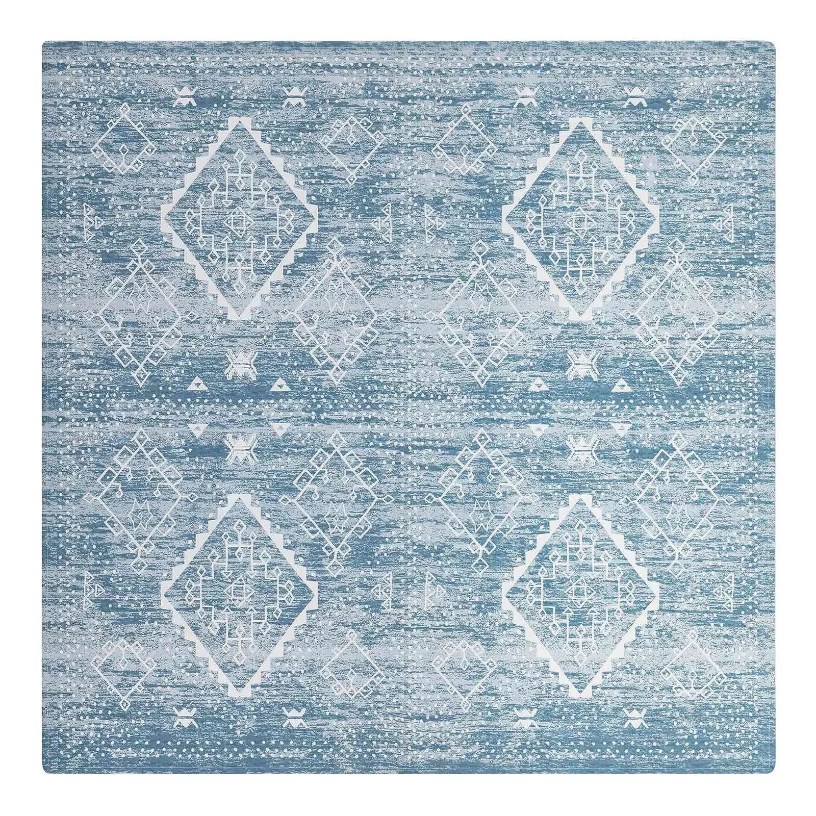 Ula indigo blue and white boho print highchair mat