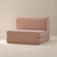 A beige textured cushioned seat foldable chair.