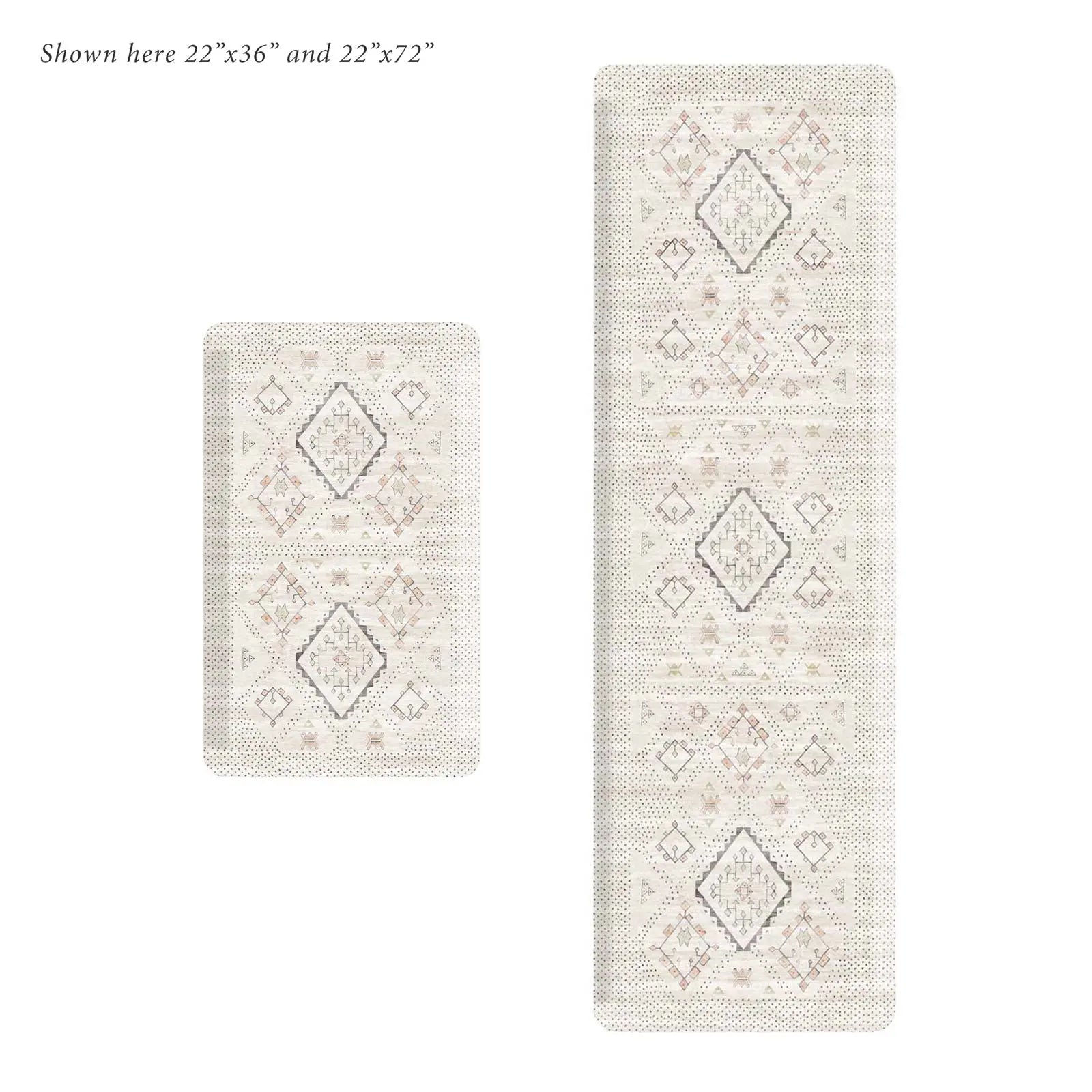 Oat Neutral Beige Minimal Boho Pattern Standing Mat in size 22x36 and 22x72