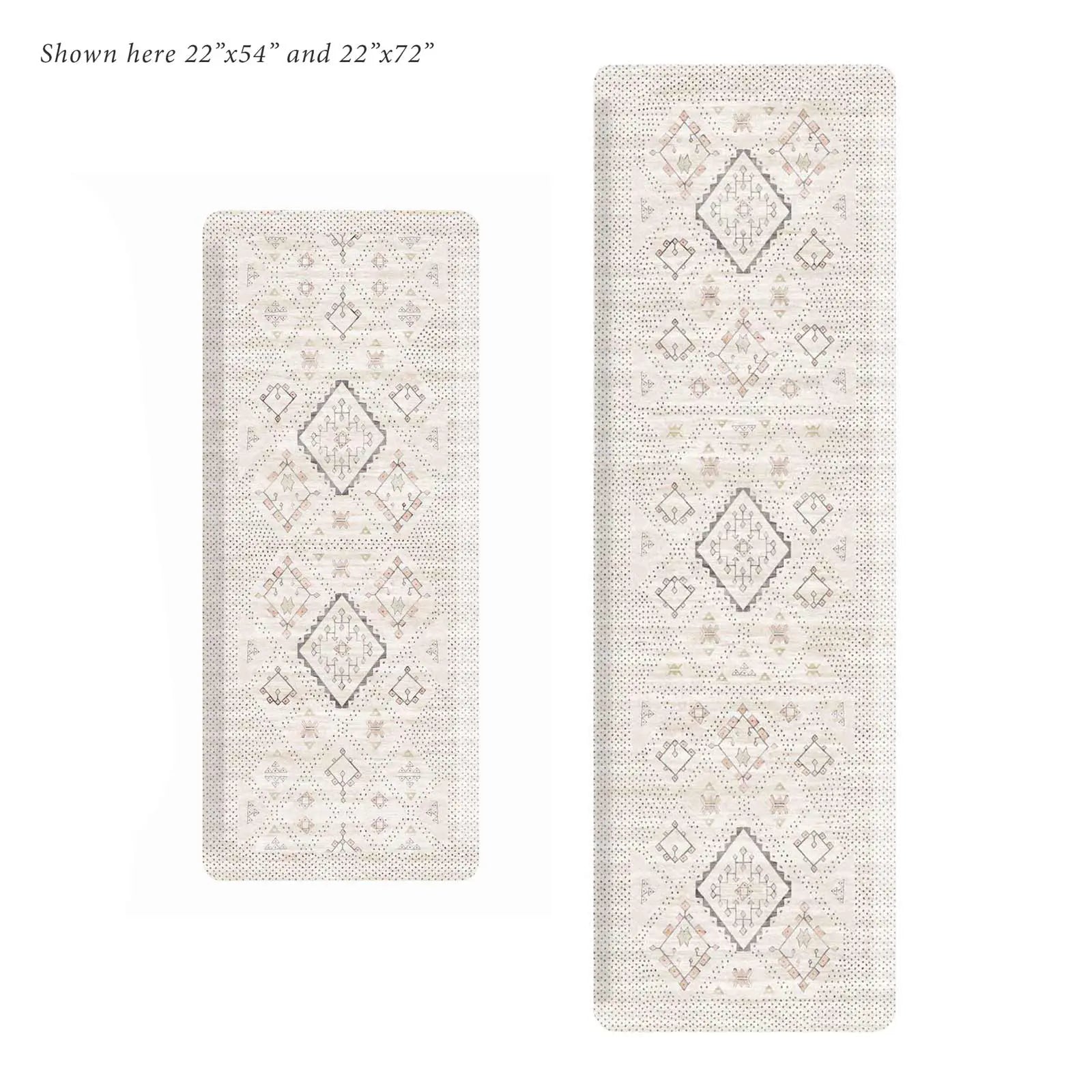 Oat Neutral Beige Minimal Boho Pattern Standing Mat in size 22x54 and 22x72