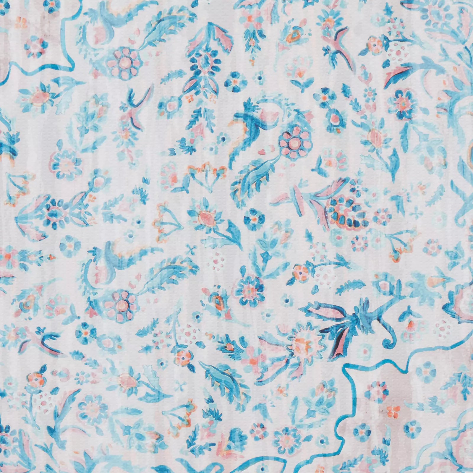 Emile Pale Aqua Blush Floral Boho Baby Play Mat close up of pattern