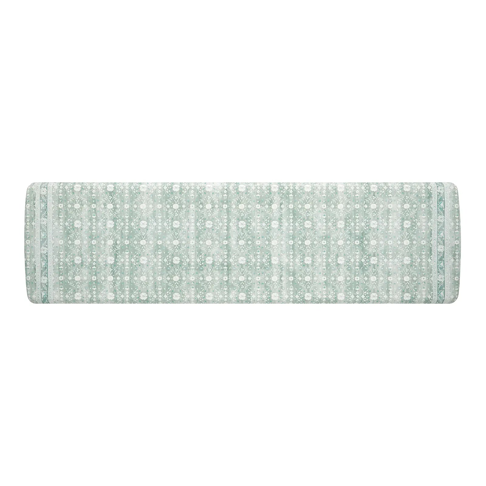 Nama standing mat Gemma white sage green floral kitchen mat shown in size 30x108