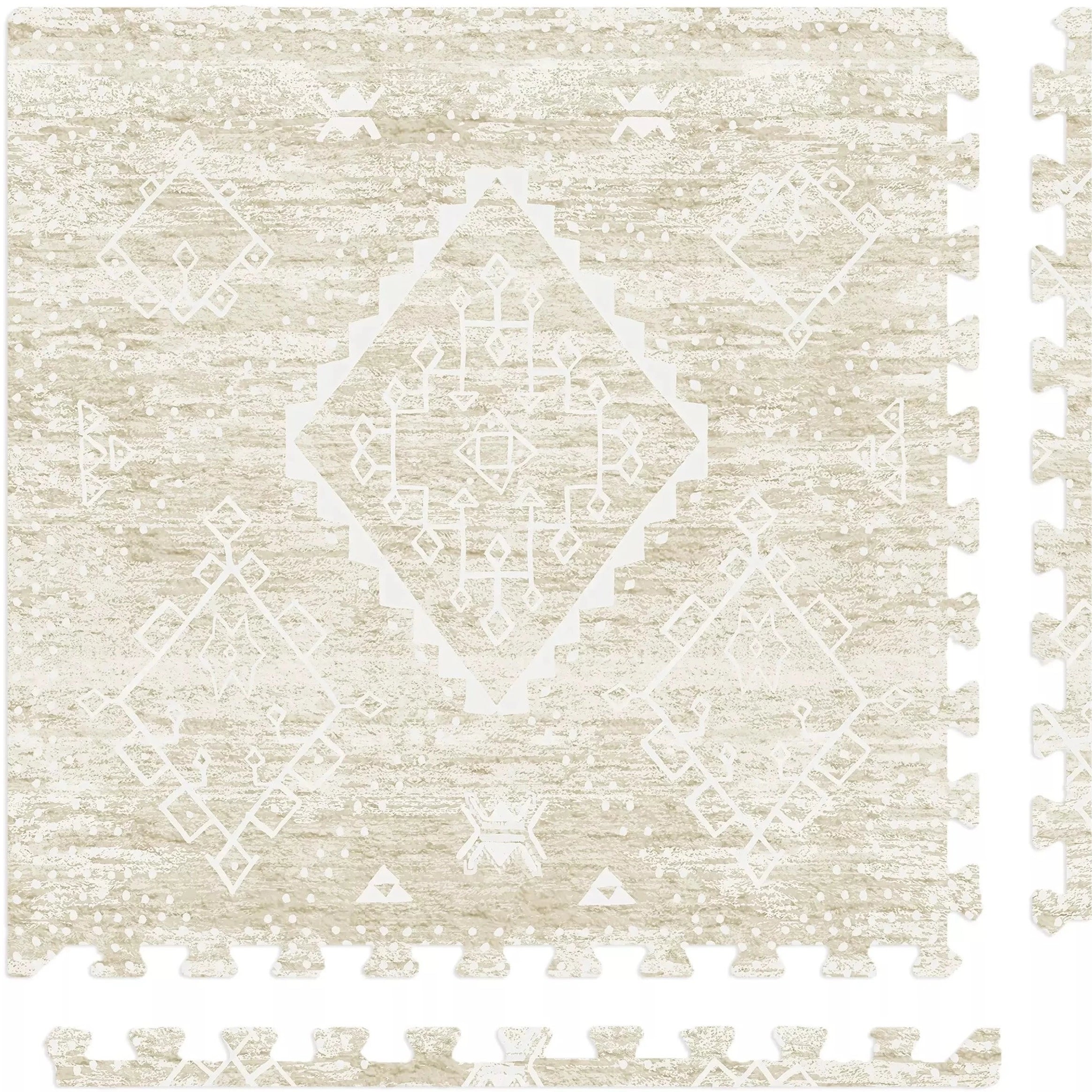 Ula Straw neutral tan minimal boho pattern play mat tile