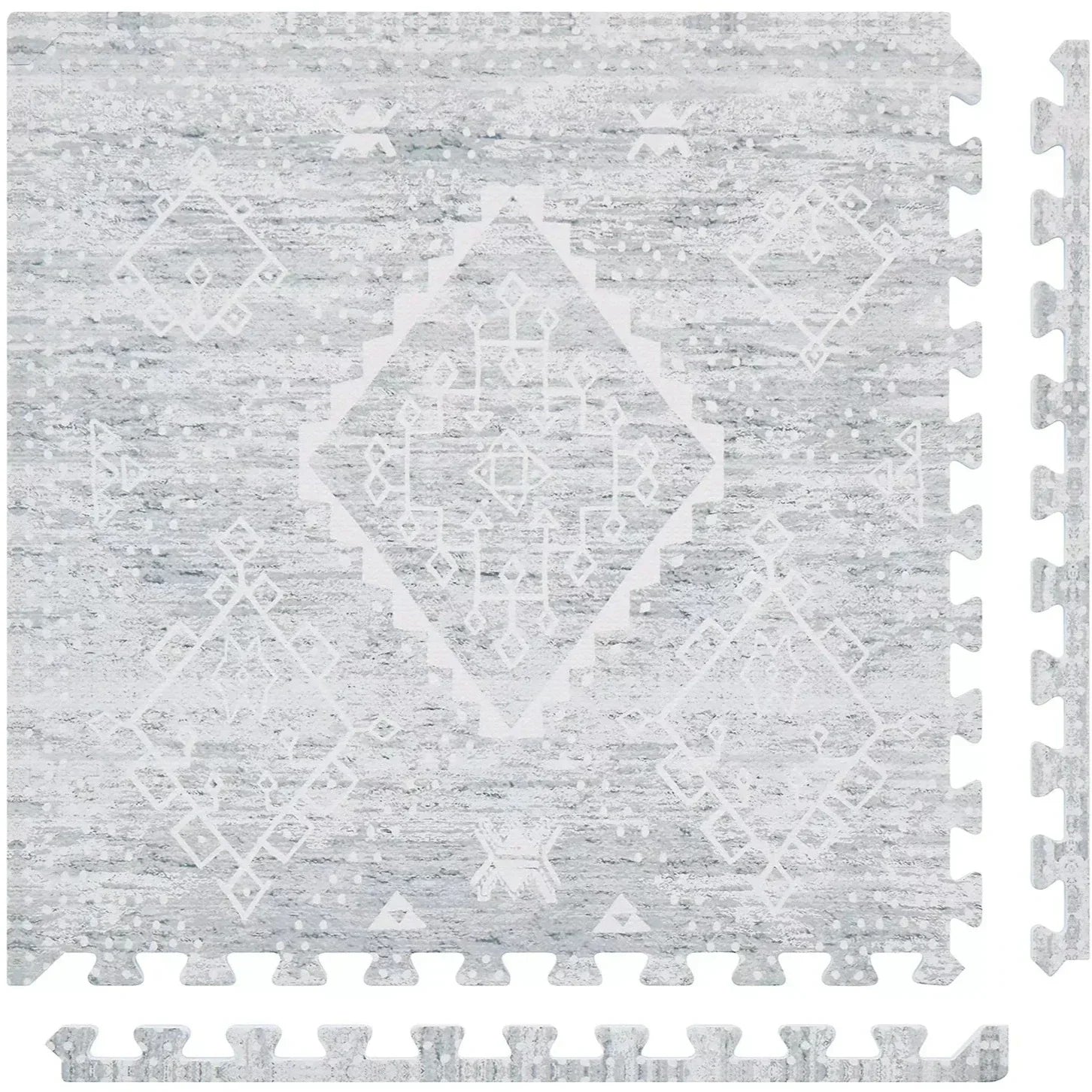 Gray and white minimal boho baby play mat tile 