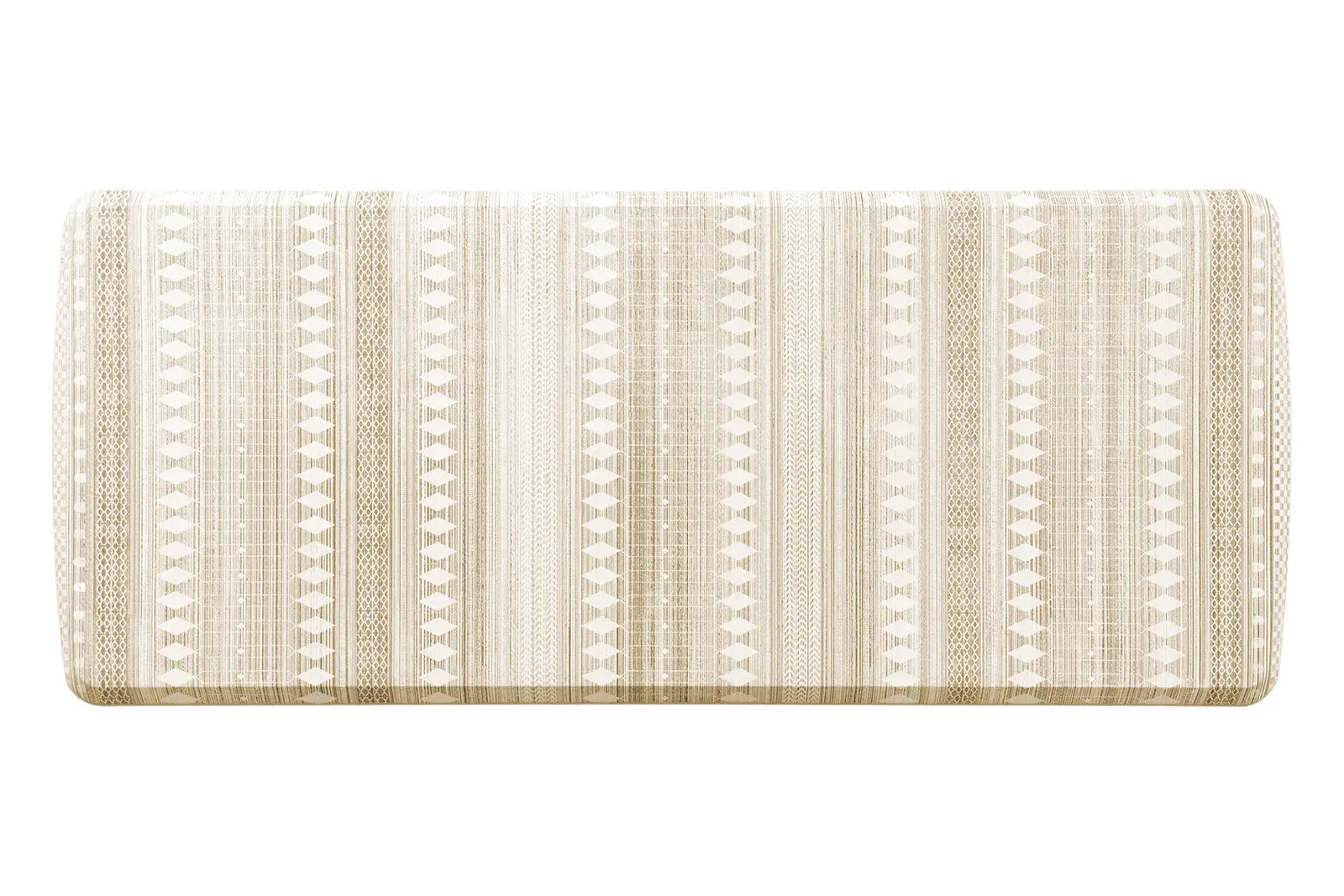 Beige and White Boho Nordic Print Standing Mat in size 30x72