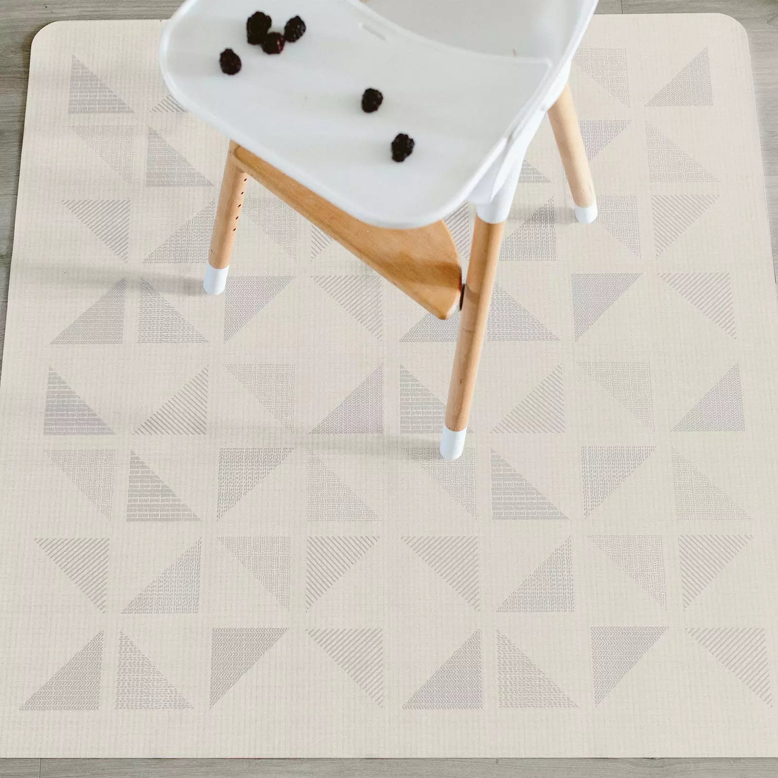 Terrazzo cream geometric high chair mat under high chair